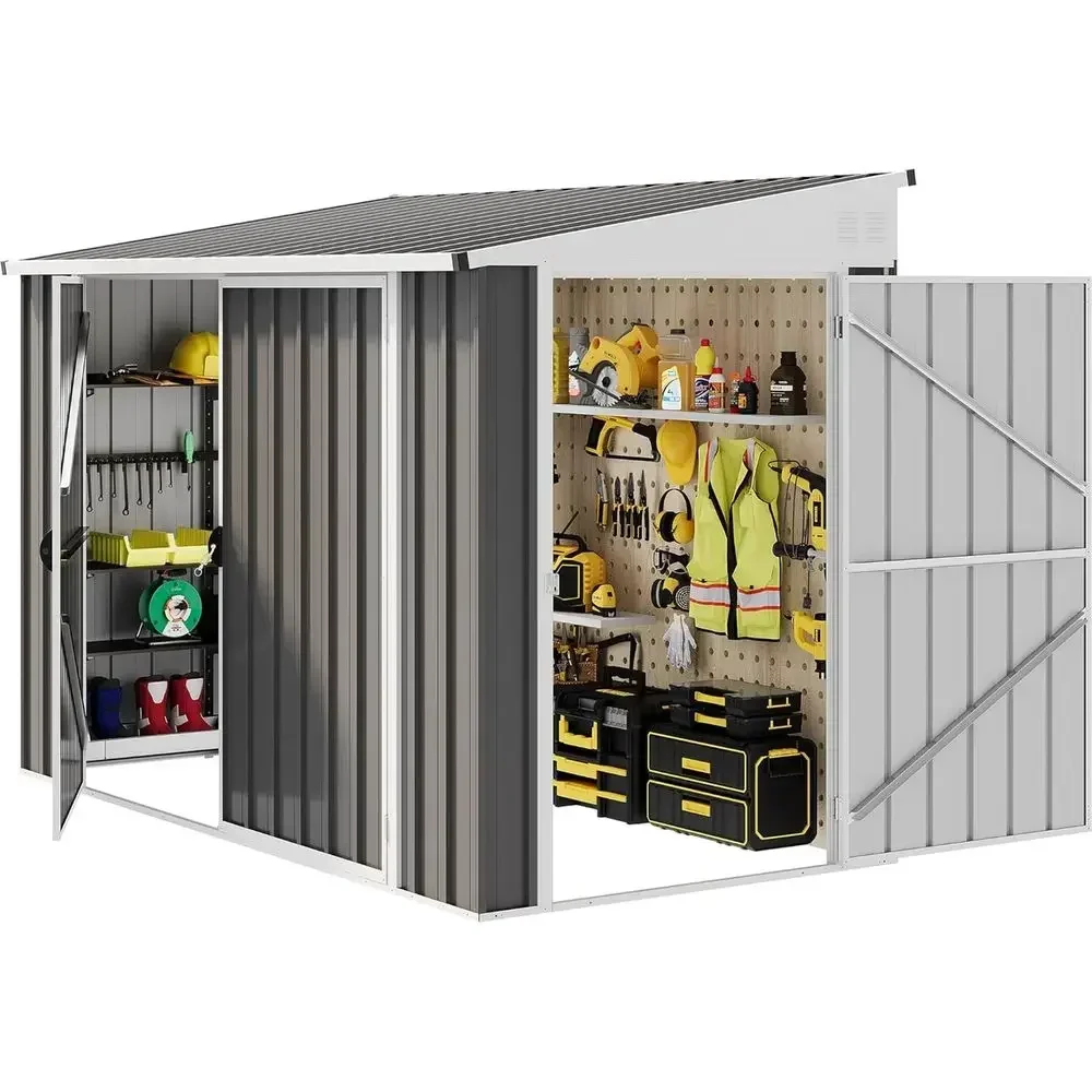 Gardening Tools Organiser - Capannone in Metallo per Esterni, Riparo