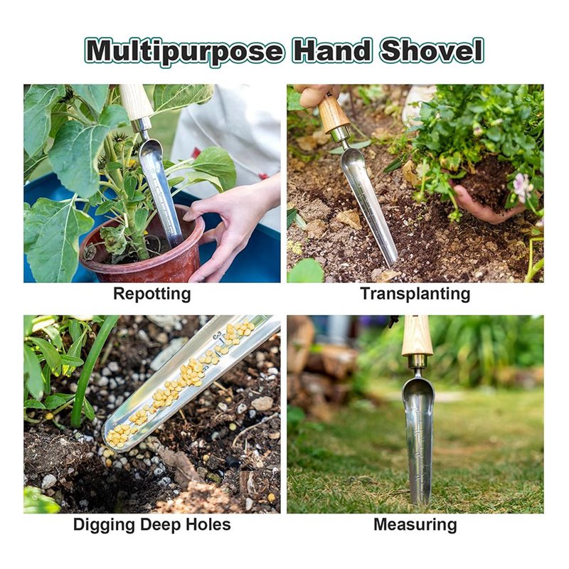 Gardening Tools Wooden - Strumento per semina ABGE, in acciaio