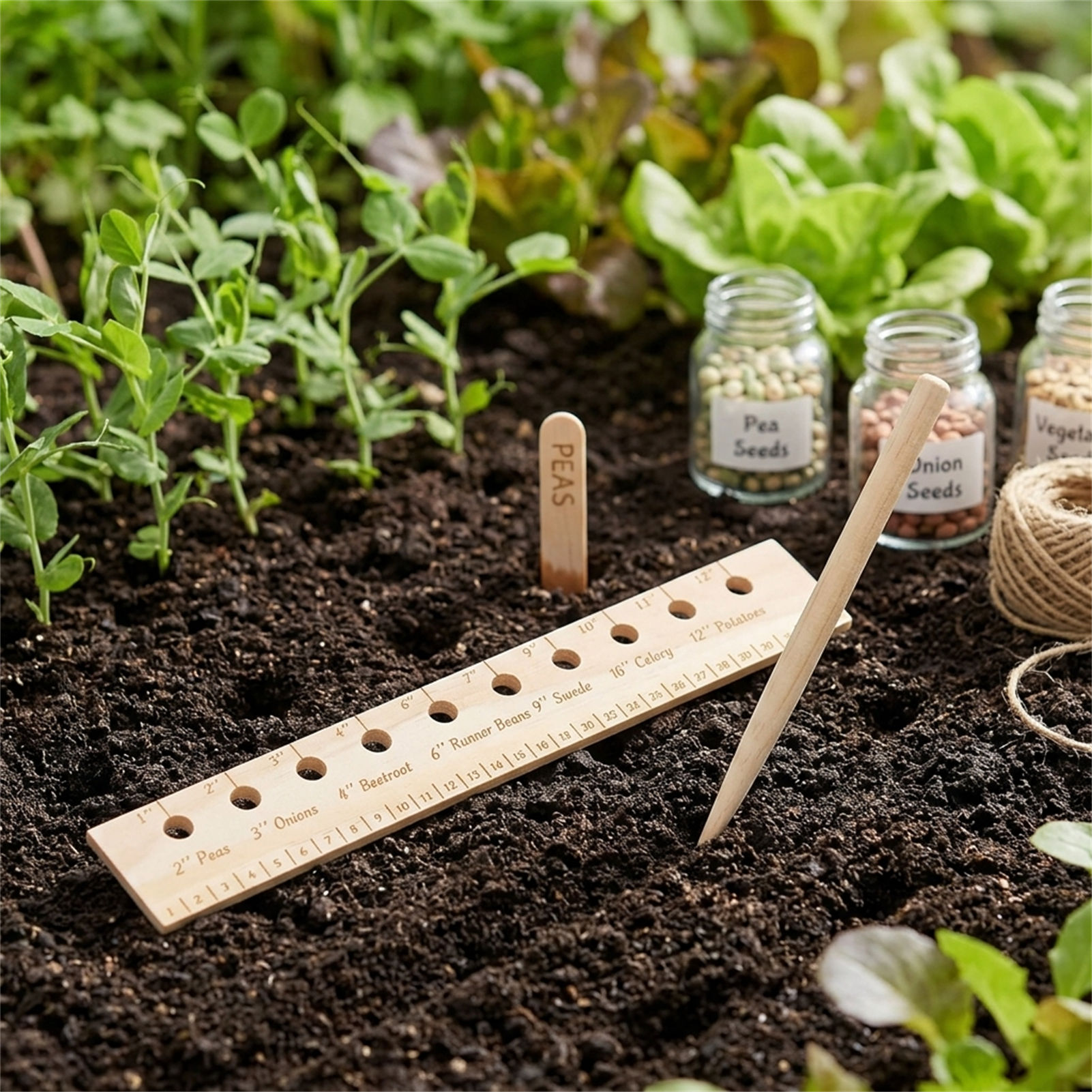 Righello per la semina in legn - Gardening Tools Wooden recensione e prezzo