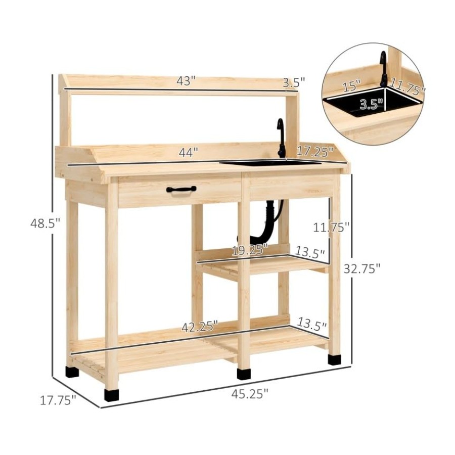 Tavolo da giardinaggio in legn - Gardening Tools Wooden recensione e prezzo
